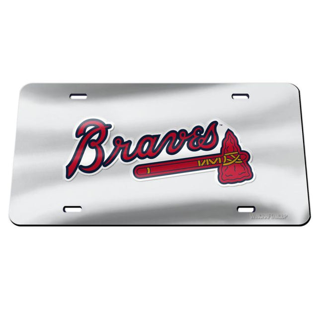 Matrícula especial de acrílico color PLATA de los Atlanta Braves