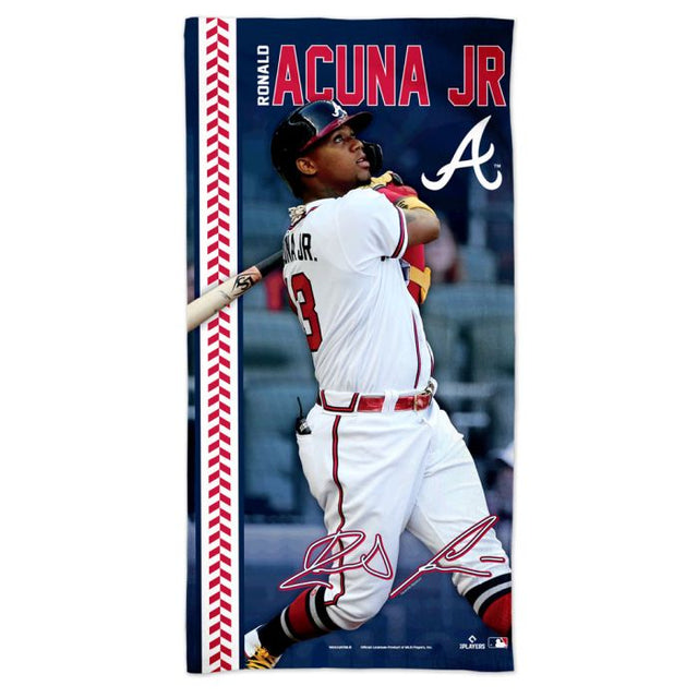 亚特兰大勇士队 Spectra 沙滩巾 30 英寸 x 60 英寸 Ronald Acuna Jr.