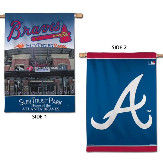 Bandera vertical de los Atlanta Braves / Estadio STADIUM de 2 lados, 28" x 40"