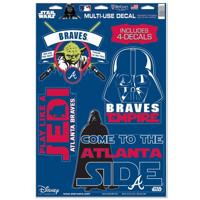 Atlanta Braves / Star Wars Darth Vader &amp; Yoda Multi-Use Decal 11" x 17"