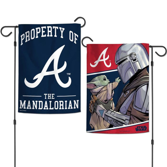 Banderas de jardín de los Atlanta Braves y Star Wars Mandalorian de 2 lados, 12,5" x 18"