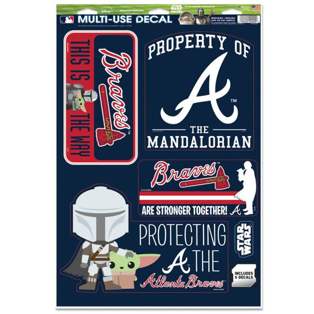 Calcomanía multiusos de los Atlanta Braves y Star Wars Mandalorian de 11" x 17"