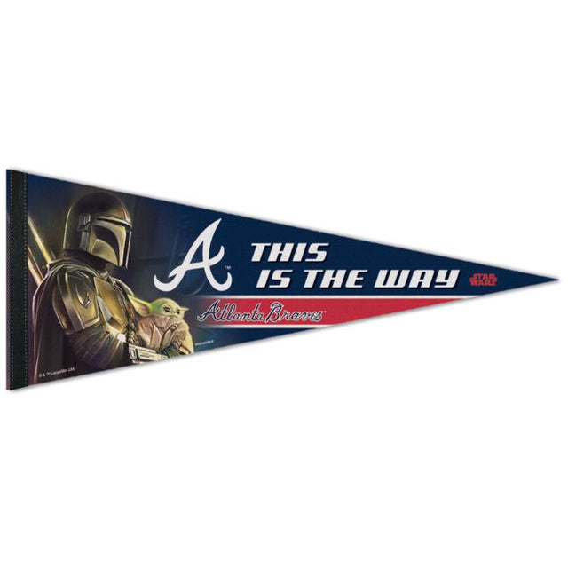 Banderín premium de los Atlanta Braves/Star Wars Mandalorian de 12" x 30"