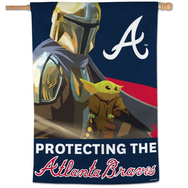 Bandera vertical de los Atlanta Braves/Star Wars Mandalorian de 28" x 40"