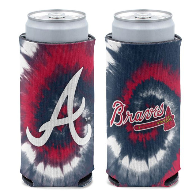 Enfriador de latas delgado de 12 oz con teñido anudado de los Atlanta Braves