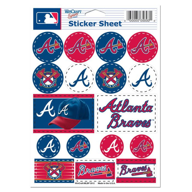 Atlanta Braves Vinyl Sticker Sheet 5" x 7"