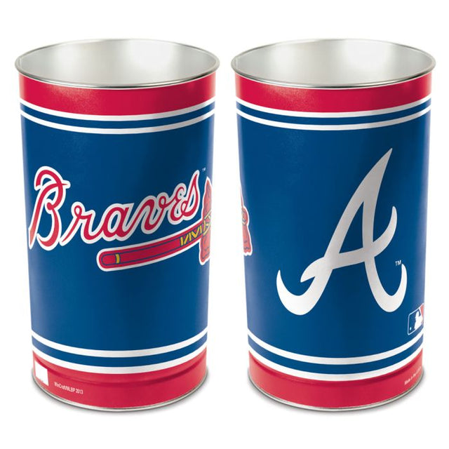 Atlanta Braves Wastebasket - tapered 15"H