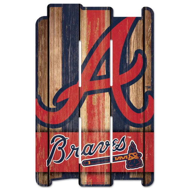 Letrero de madera para valla de los Atlanta Braves