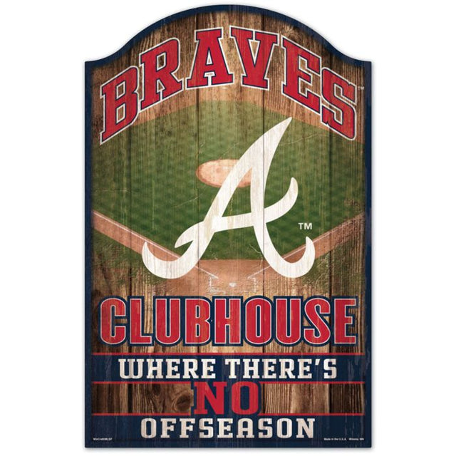 Letrero de madera de los Atlanta Braves, 11" x 17", 1/4" de grosor