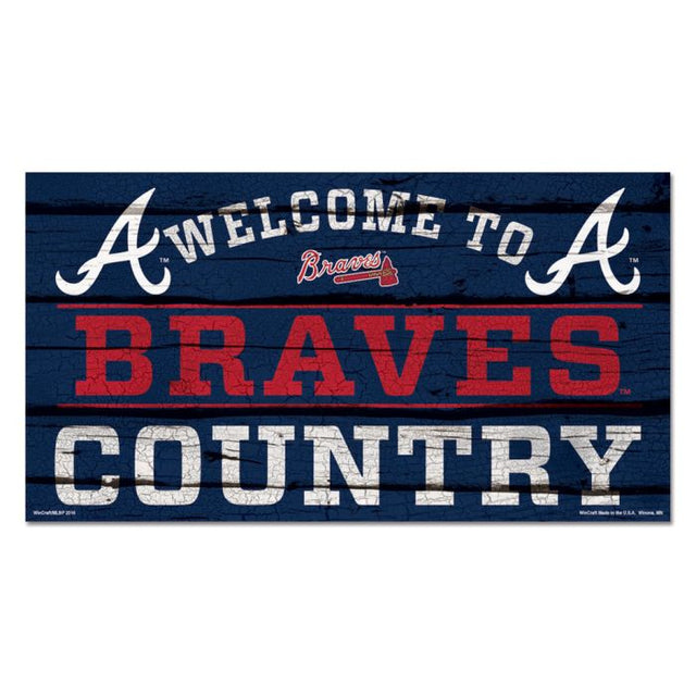 Letrero de madera de los Atlanta Braves, 13" x 24", 1/4" de grosor