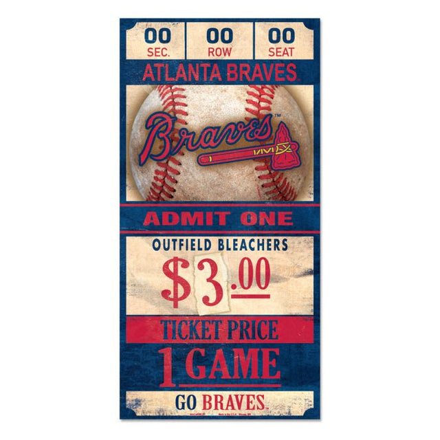 Atlanta Braves Wood Sign 6x12 3/8" thick