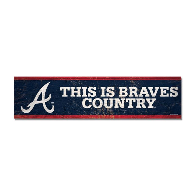 Atlanta Braves Wooden Magnet 1.5" X 6"