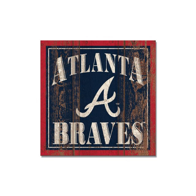 Atlanta Braves Wooden Magnet 3" X 3"