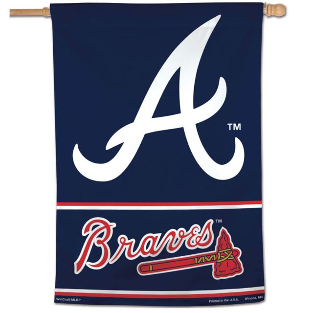 Bandera vertical con el logo de los Atlanta Braves, 28" x 40"