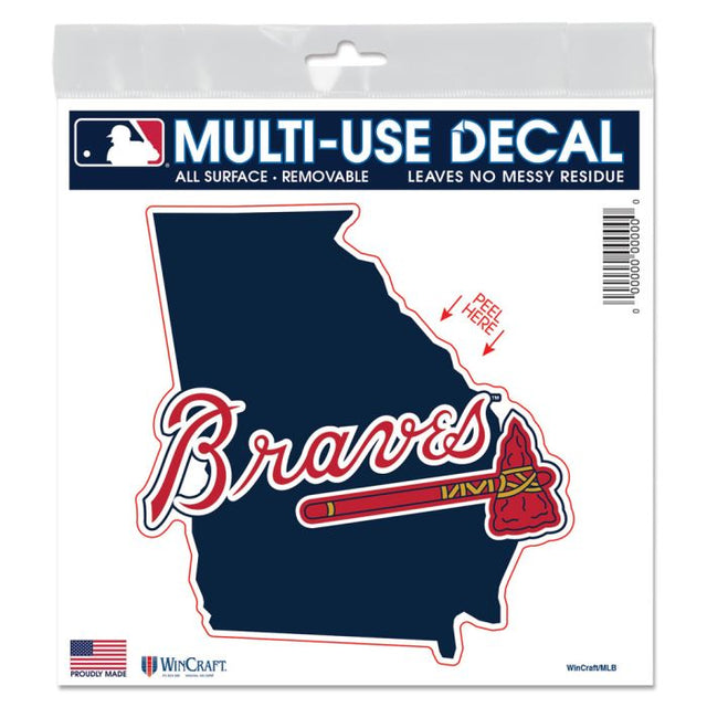 Atlanta Braves state shape All Surface Decal 6" x 6"