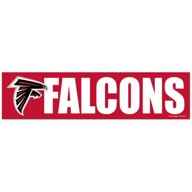 Tira de parachoques de los Atlanta Falcons de 3" x 12"