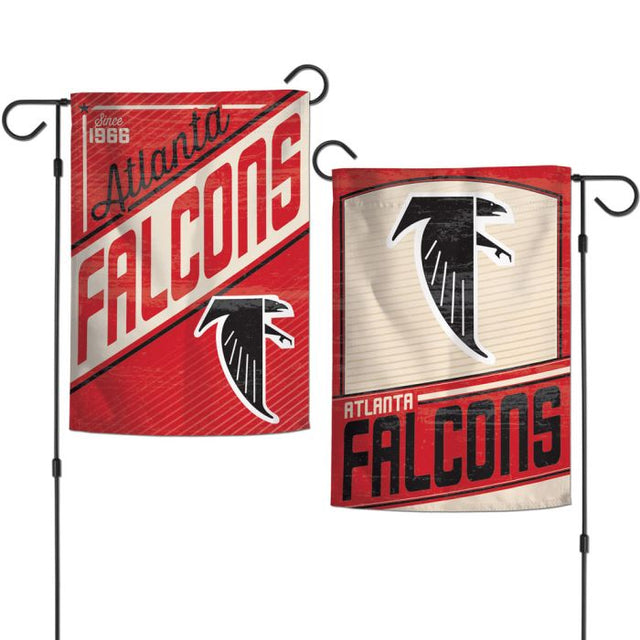 Banderas de jardín retro con logotipo clásico de los Atlanta Falcons, de 2 lados, 12,5" x 18"