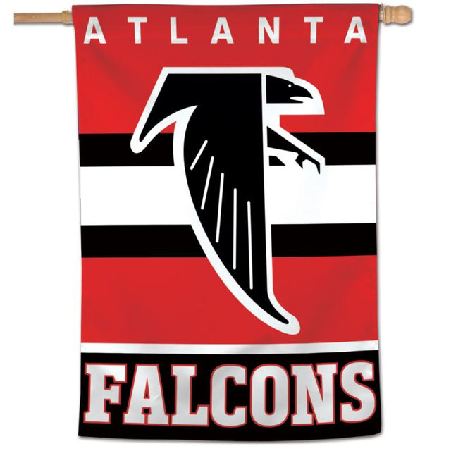 Bandera vertical retro con logotipo clásico de los Atlanta Falcons, 28" x 40"