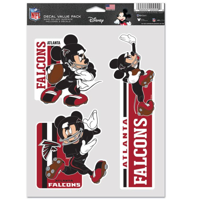 Paquete multiusos para 3 fanáticos de los Atlanta Falcons y Disney Mickey Mouse