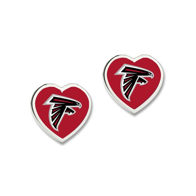 Pendientes con forma de corazón de los Atlanta Falcons con corazón en 3D