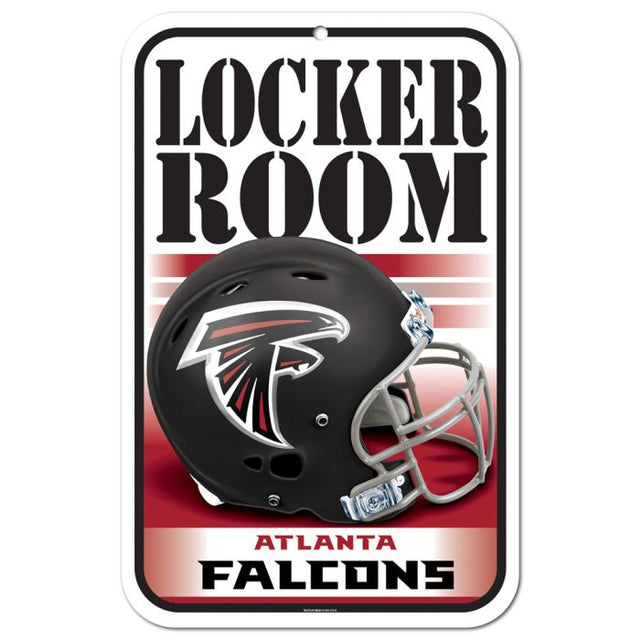 Letrero de plástico para vestuario de los Atlanta Falcons, 11" x 17"