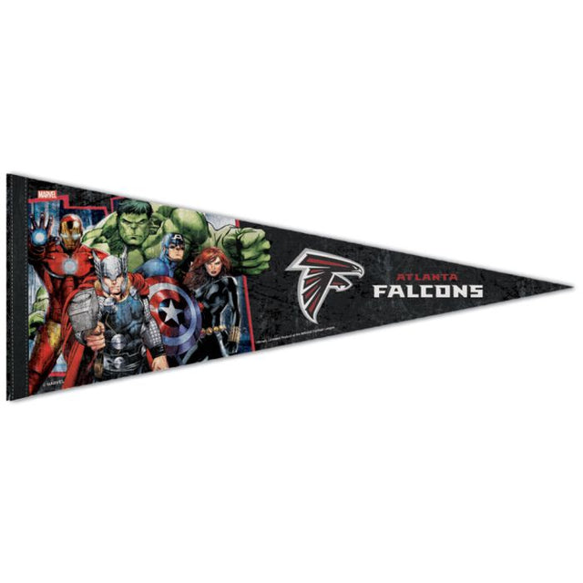 Atlanta Falcons / Marvel (C) Banderín premium de Marvel 2021 de 12" x 30"