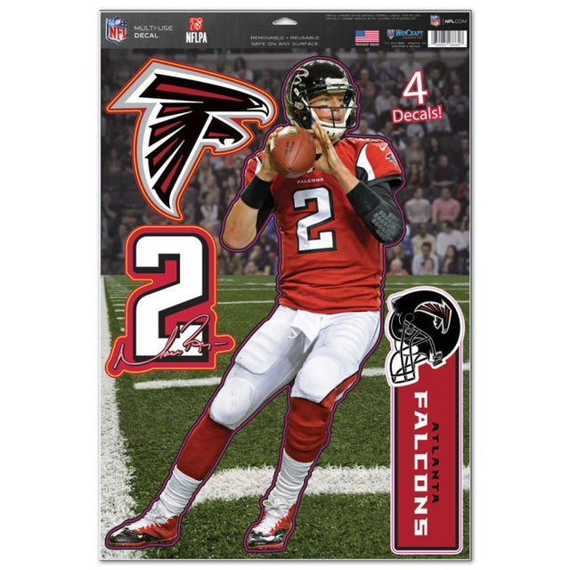 Calcomanía multiusos de los Atlanta Falcons de 11" x 17" de Matt Ryan