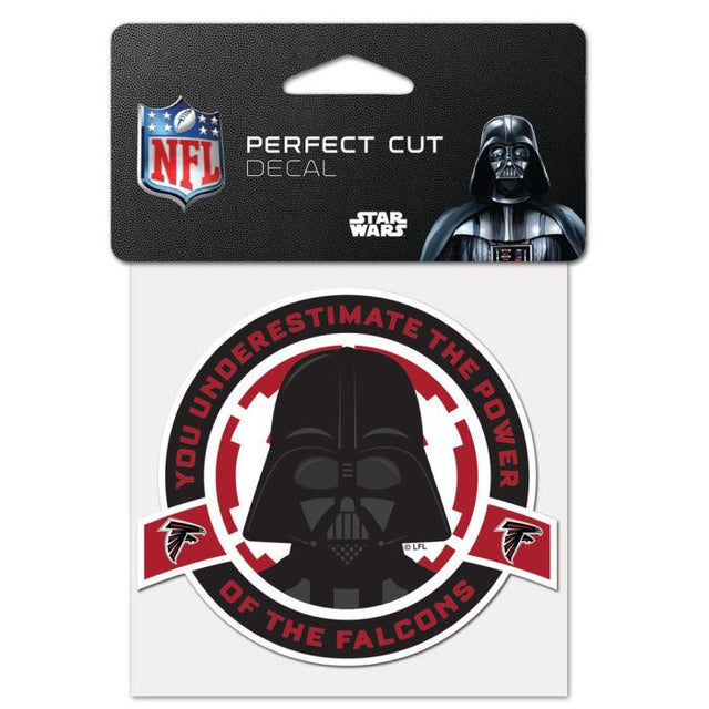 Calcomanía de color de corte perfecto de los Atlanta Falcons/Star Wars Vader de 4" x 4"