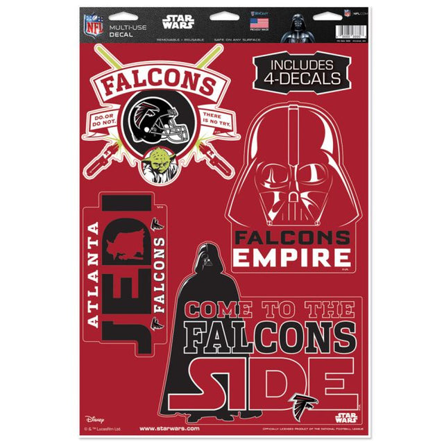 Calcomanía multiusos de Star Wars de los Atlanta Falcons, 11 x 17 pulgadas