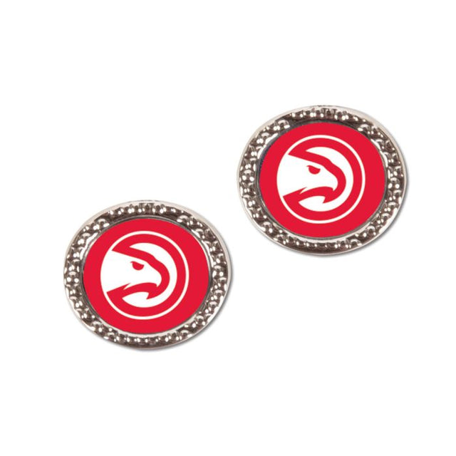 Atlanta Hawks Earrings Jewelry Carded Round