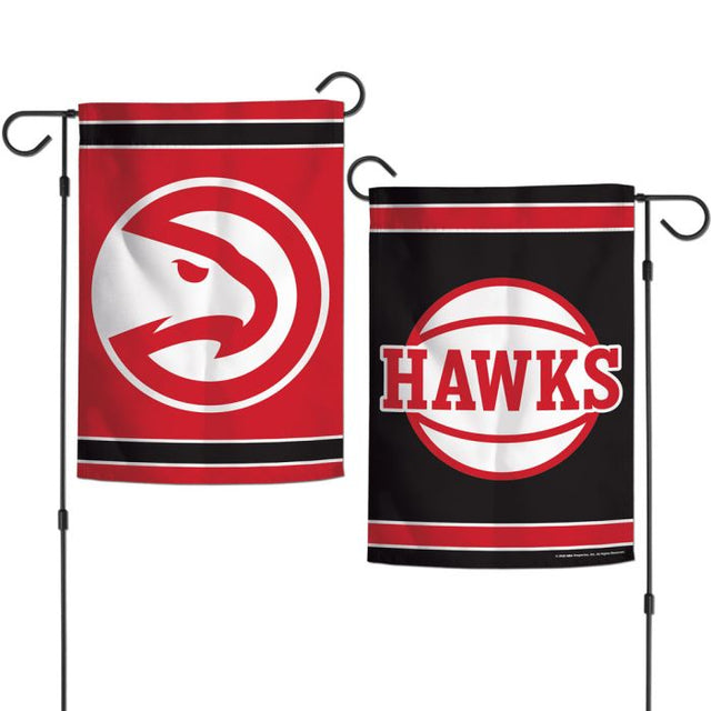 Banderas de jardín de los Atlanta Hawks, de 2 lados, 12,5" x 18"