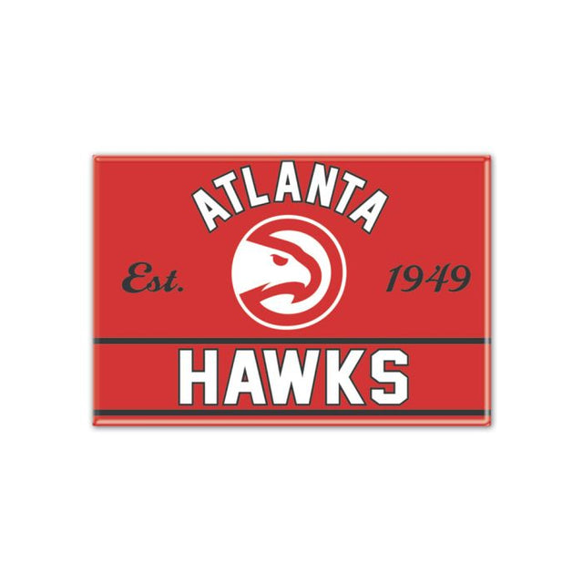 Imán metálico de los Atlanta Hawks de 2,5" x 3,5"