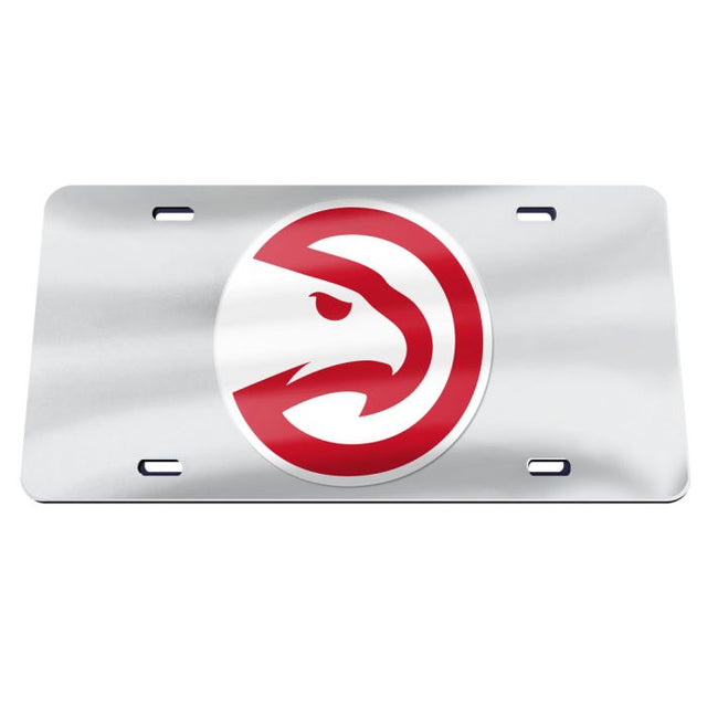 Atlanta Hawks SILVER Specialty Acrylic License Plate