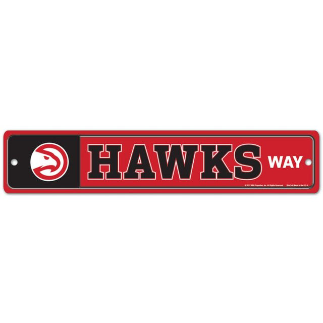 Letrero de calle/zona de los Atlanta Hawks de 3,75" x 19"