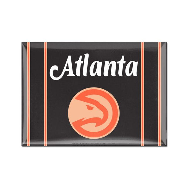 Imán de metal de la ciudad de Atlanta Hawks de 2,5" x 3,5"