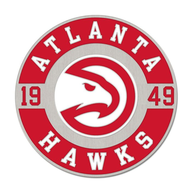 Tarjeta de joyería con pin esmaltado coleccionable de la ronda 1 de los Atlanta Hawks