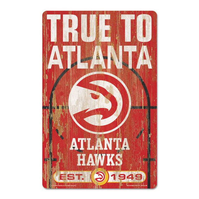 Atlanta Hawks slogan Wood Sign 11" x 17" 1/4" thick