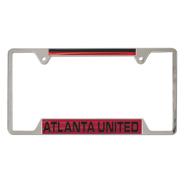 Marco de placa de licencia de metal con incrustaciones de Atlanta United de 4 pestañas