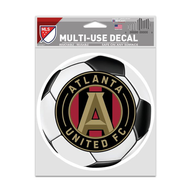 Calcomanías para fanáticos del balón de fútbol Atlanta United de 3,75" x 5"