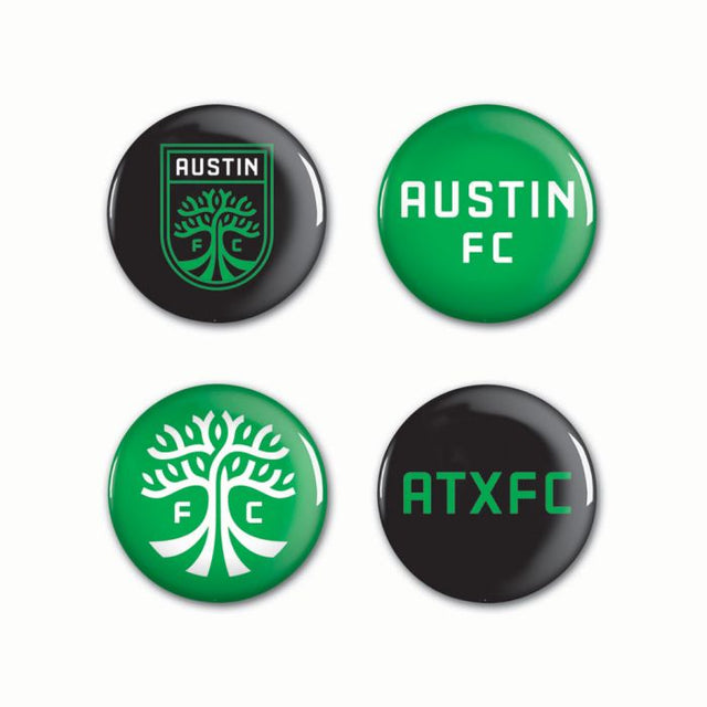 Paquete de 4 botones Austin FC de 1 1/4" de diámetro