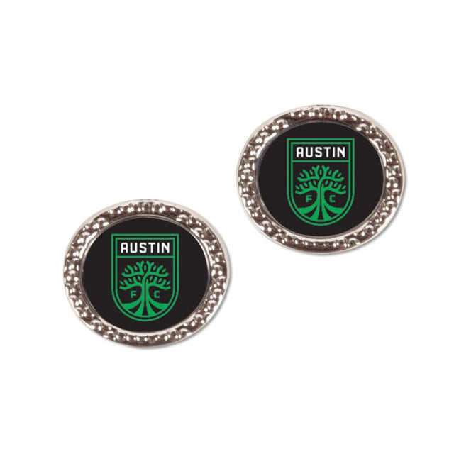 Pendientes de joyería Austin FC en forma de tarjeta redonda