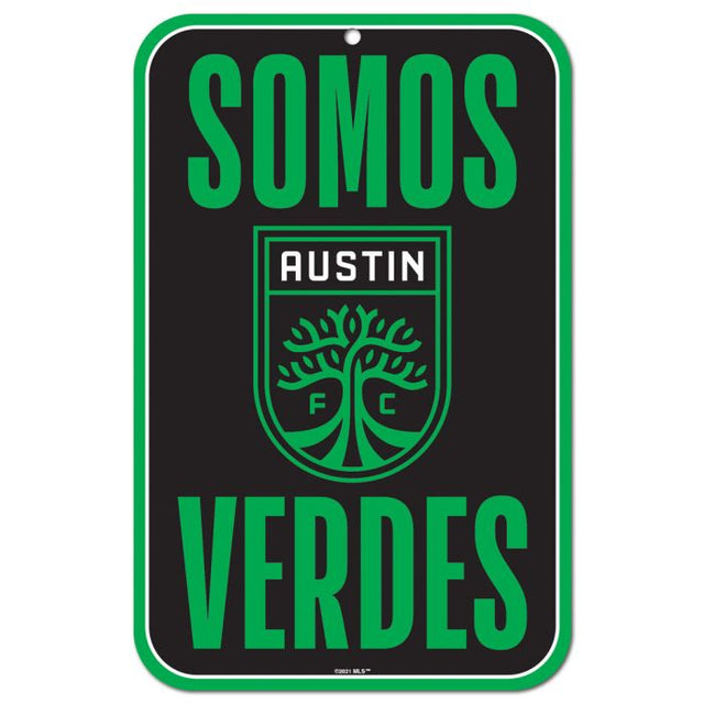 Letrero de plástico del Austin FC de 11" x 17"