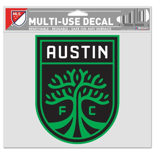 Calcomanía multiusos con el logotipo principal del Austin FC, fondo transparente, 5" x 6"