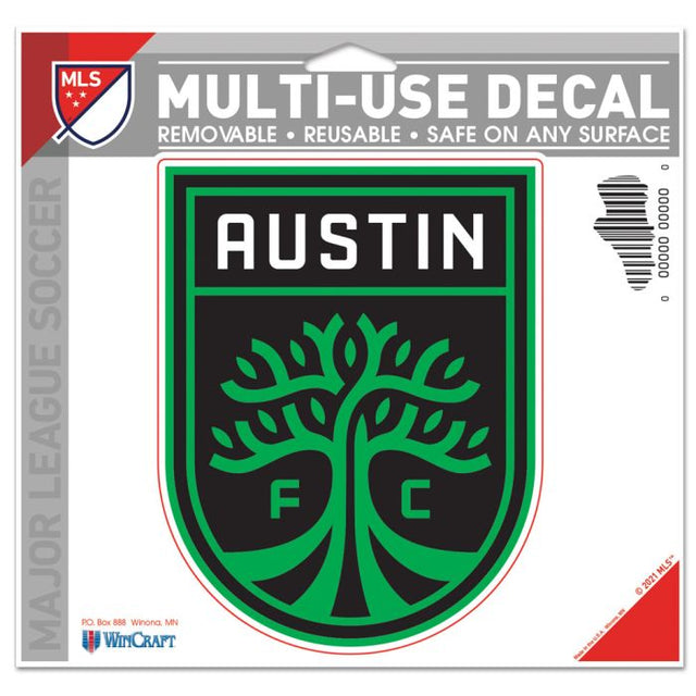 Calcomanía multiusos con el logotipo principal del Austin FC (recortable, 5" x 6")