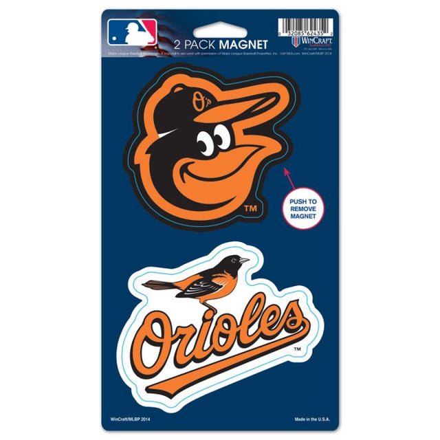 Paquete de 2 imanes de los Baltimore Orioles de 5" x 9"