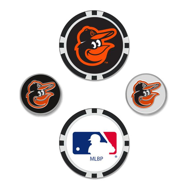 Juego de cuatro marcadores de pelota de los Baltimore Orioles