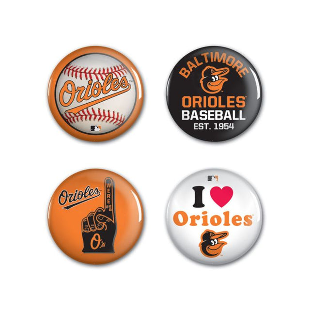 Baltimore Orioles Button 4 Pack 1 1/4" Rnd