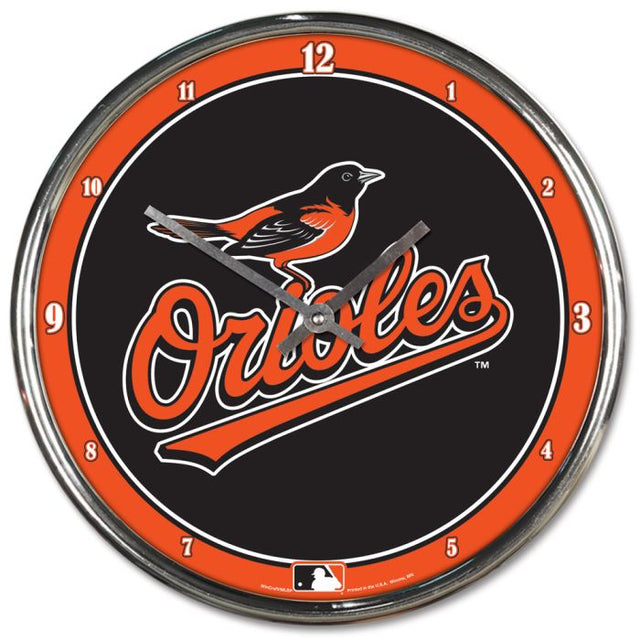 Baltimore Orioles Chrome Clock