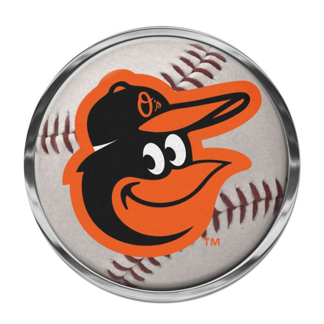 Emblema de metal cromado abovedado de los Baltimore Orioles