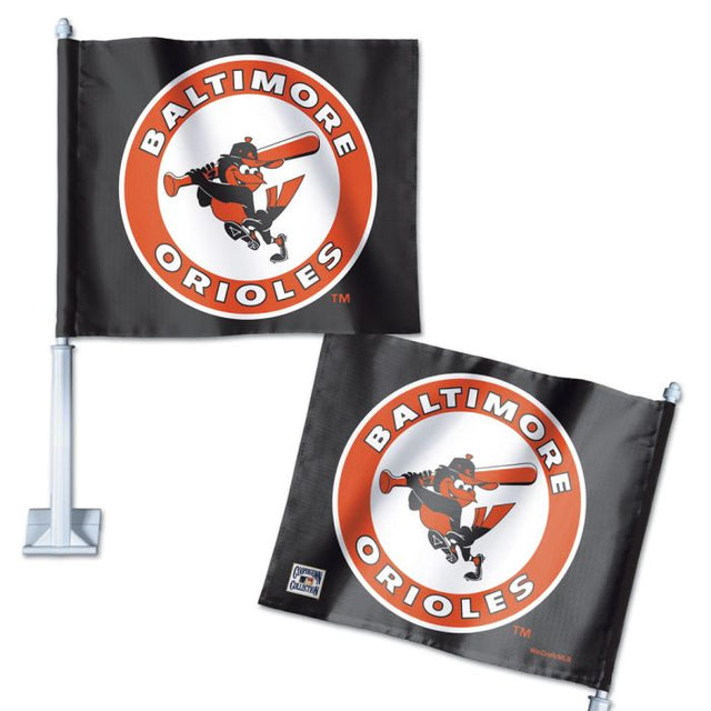 Bandera para auto de los Baltimore Orioles/Cooperstown, 11,75" x 14"